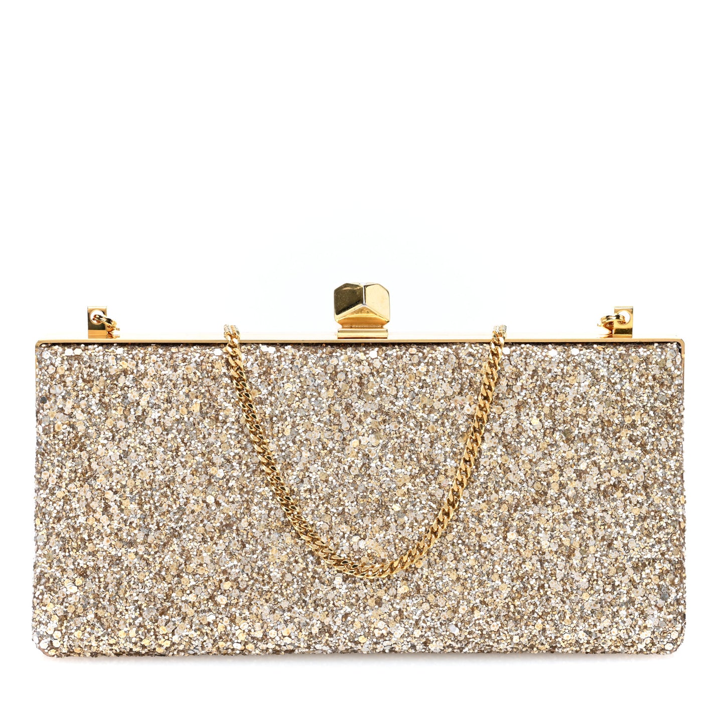 Coarse Glitter Celeste Clutch Antique Gold