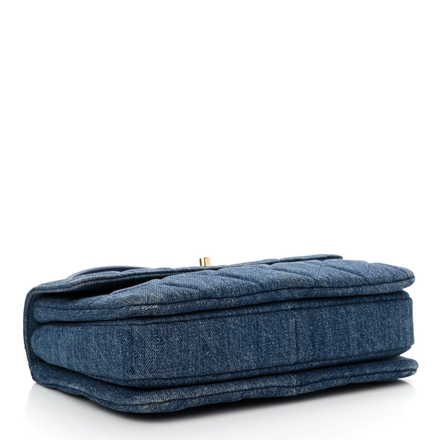 Denim Quilted Small Trendy CC Flap Dual Handle Bag Blue