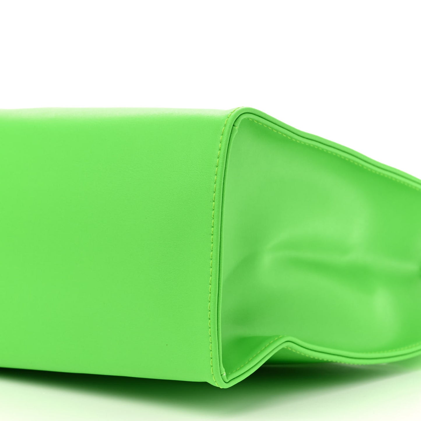 Vegan Leather Medium Shopping Bag Highlighter Green