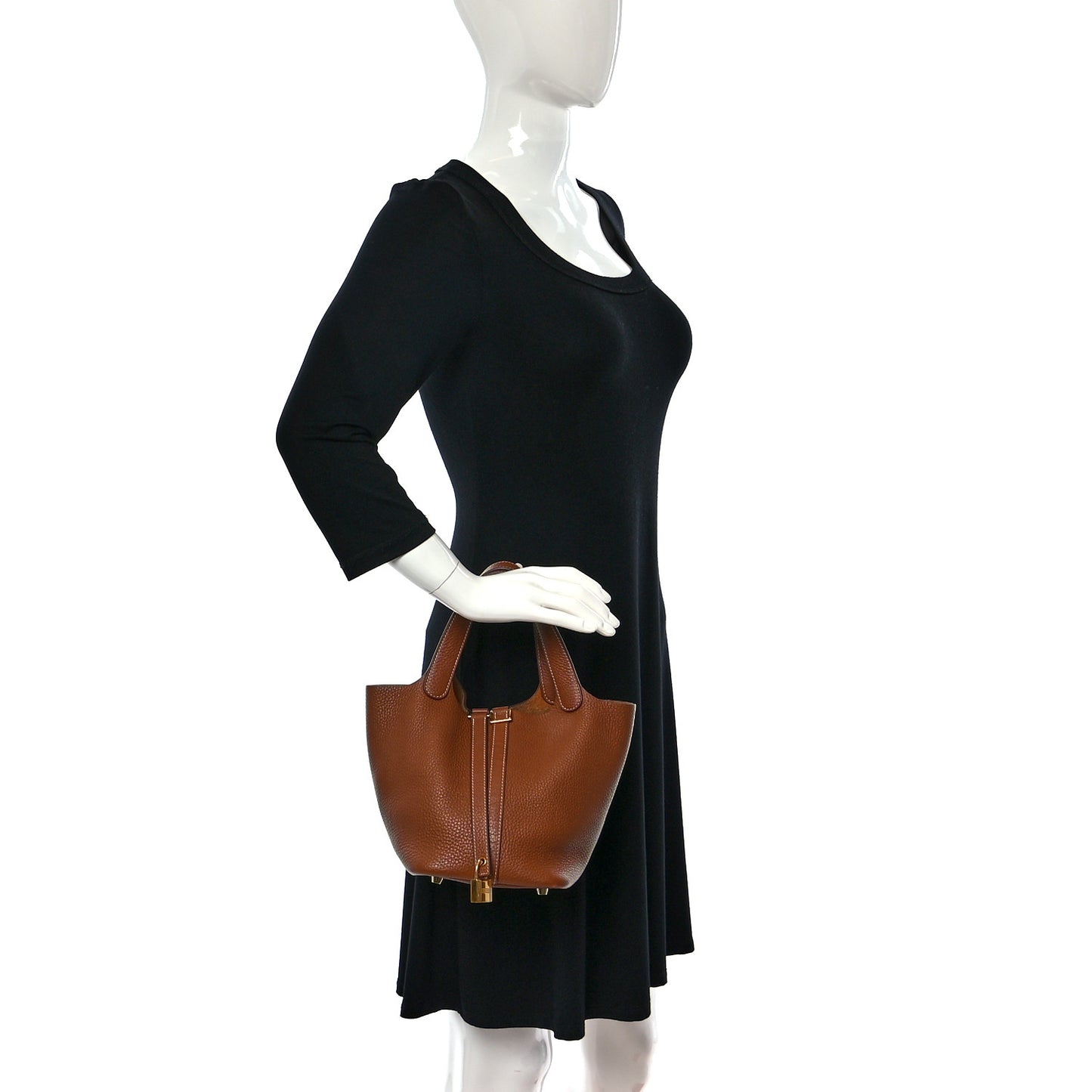 Taurillon Clemence Picotin Lock 18 PM Gold