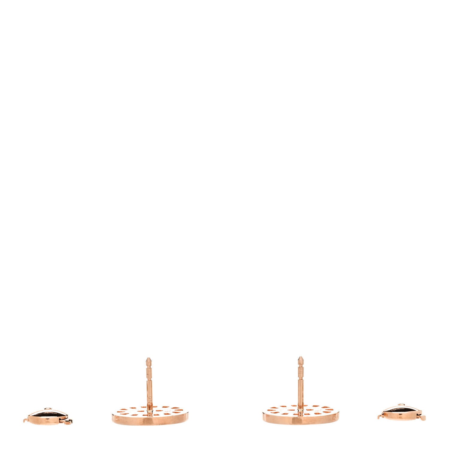 Hermes 18K Rose Gold Diamond Chaine d'Ancre Divine Stud Earrings 3 of 5