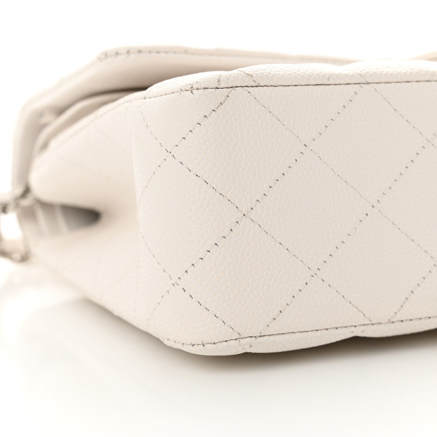Chanel Caviar Quilted Medium Double Flap White 9 of 12