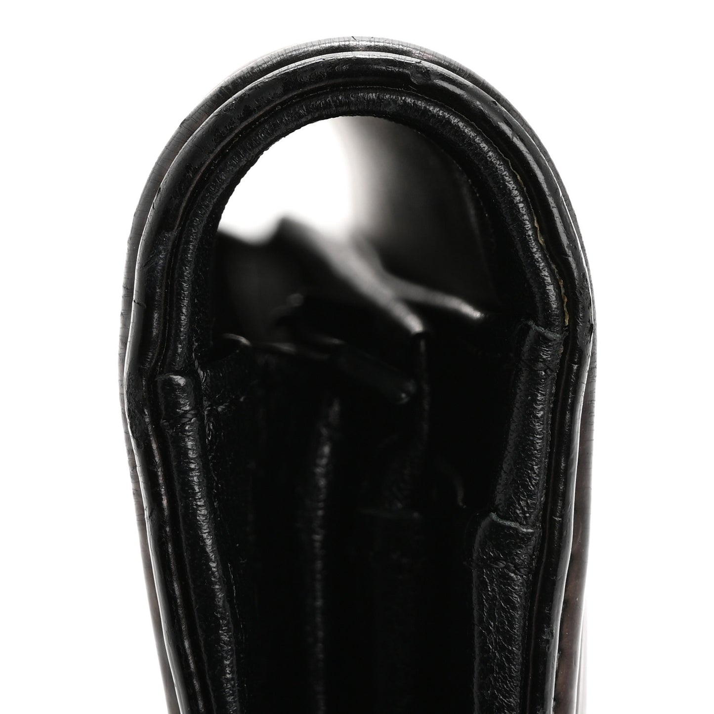 Glazed Calfskin Boy Yen Wallet Black
