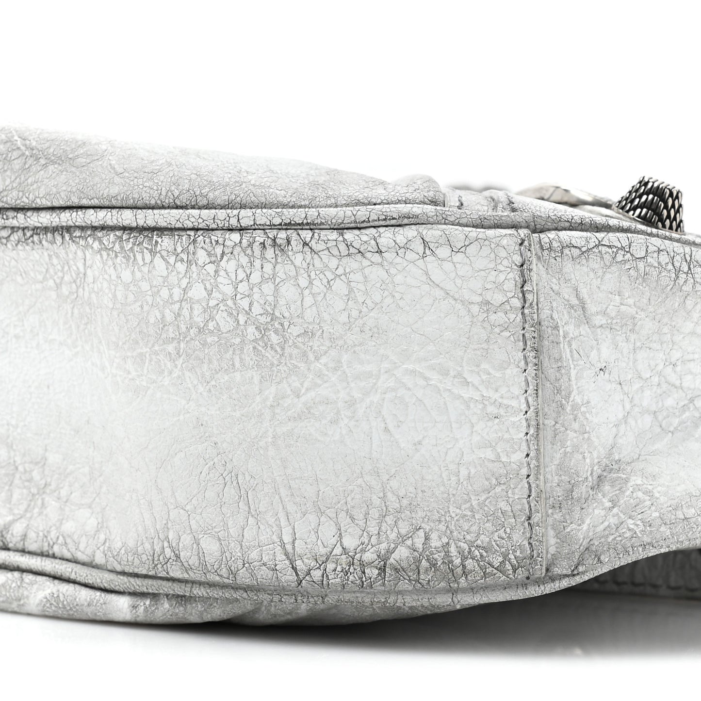 Agneau Arena Dirty Effect Le Cagole Shoulder Bag XS Optic White