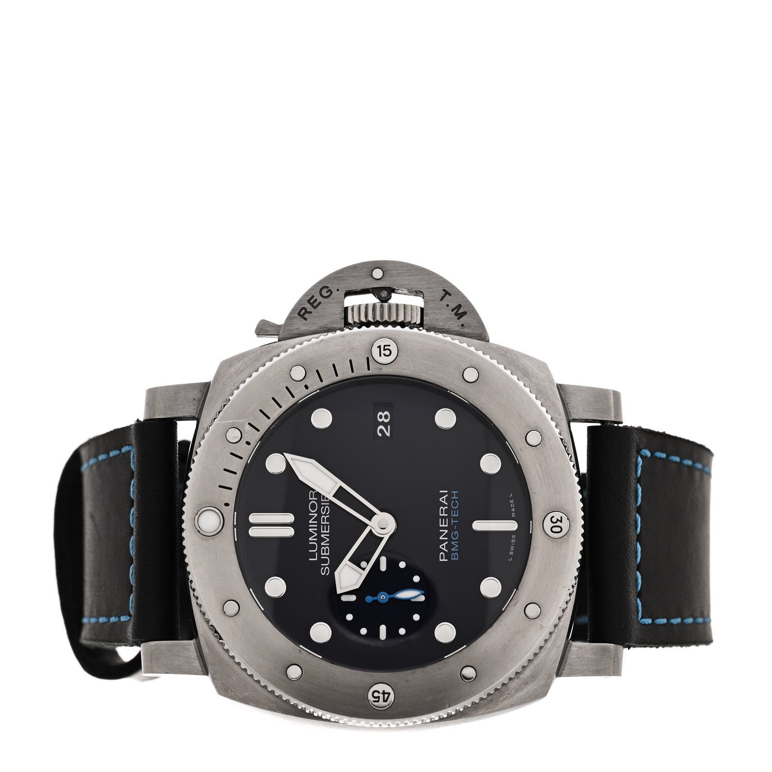 Panerai Titanium Calfskin 47mm Luminor Submersible BMG-TECH Automatic Watch Blue PAM00692 2 of 5