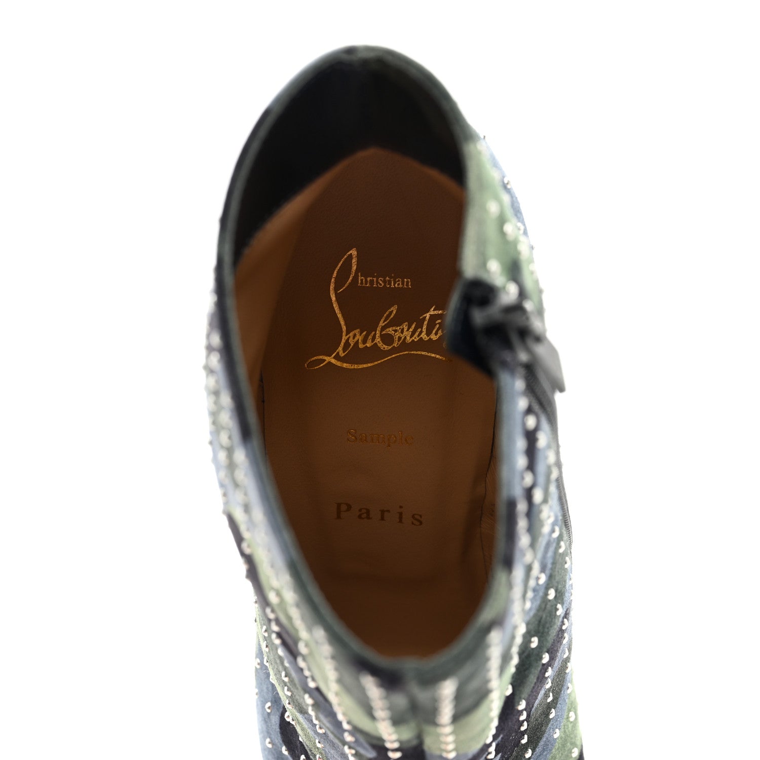 Christian Louboutin Veau Velours Camouflage So Kate Booty Plume 100 Ankle Boots 37 Multi Silver 7 of 7