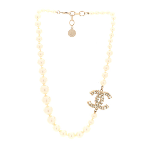 Pearl CC 100th Anniversary Necklace Light Gold