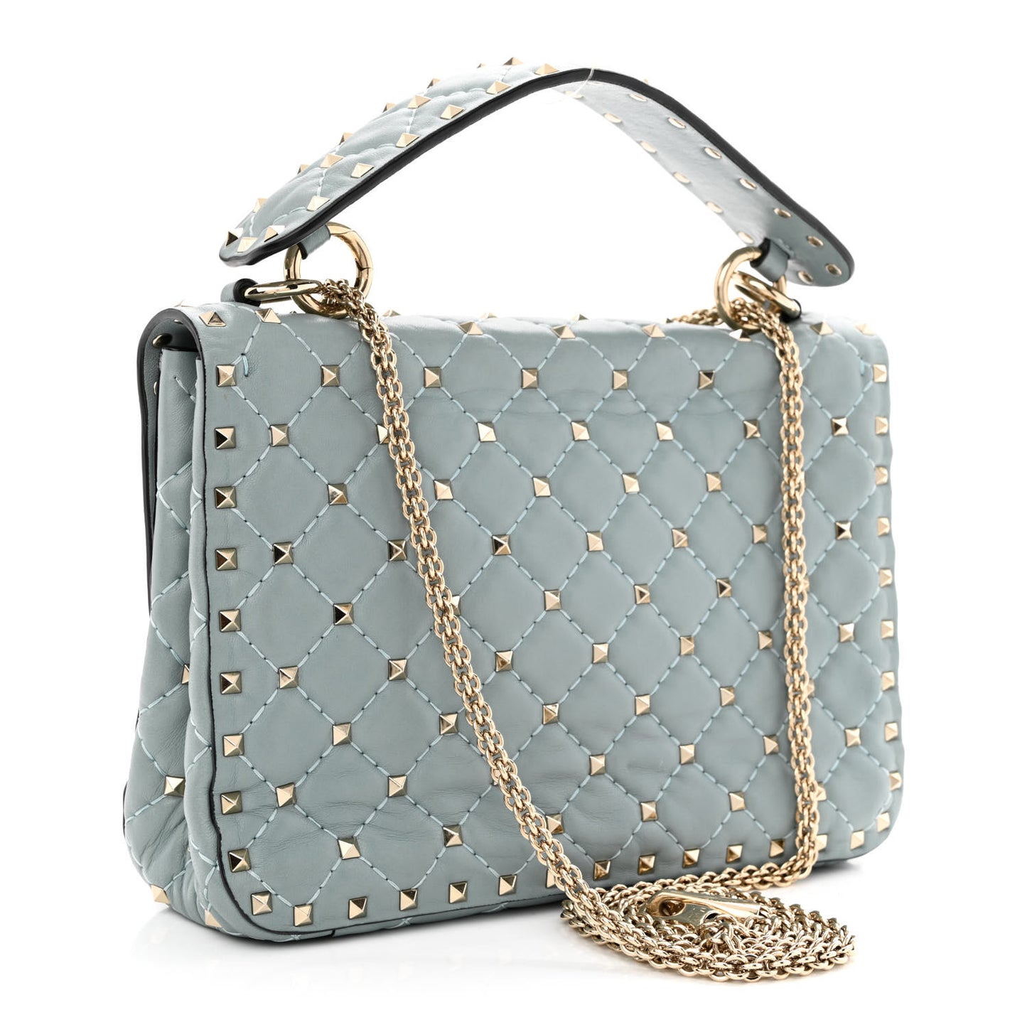 Nappa Medium Rockstud Spike Shoulder Bag Nube