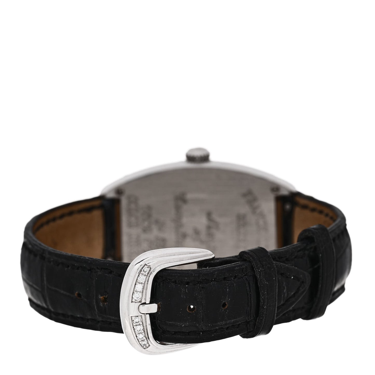 18K White Gold Alligator Diamond Pave Bezel 29mm Cintree Curvex Color Dreams Quartz Watch 7502QZD