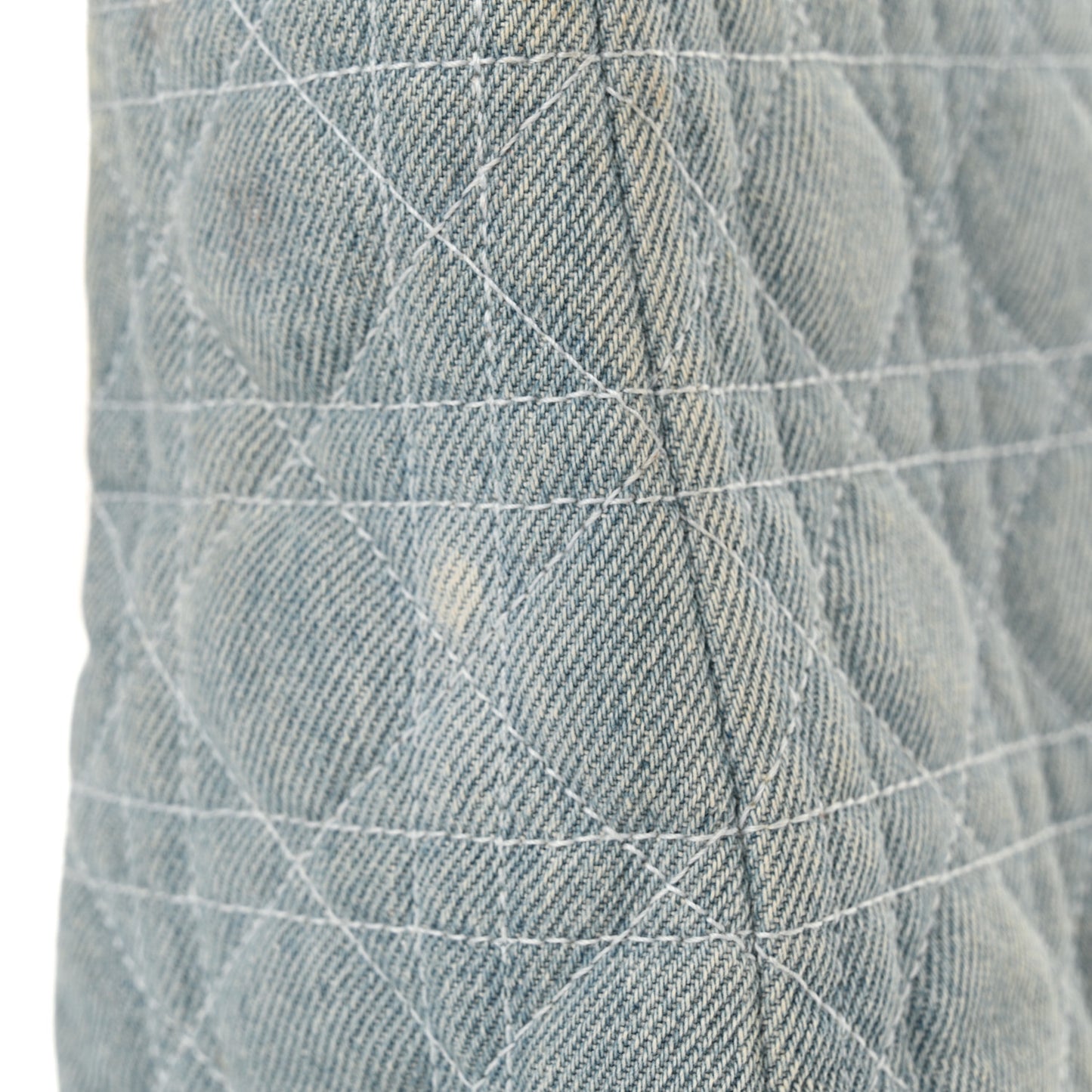 Denim Cannage Medium Lady Dior Light Blue