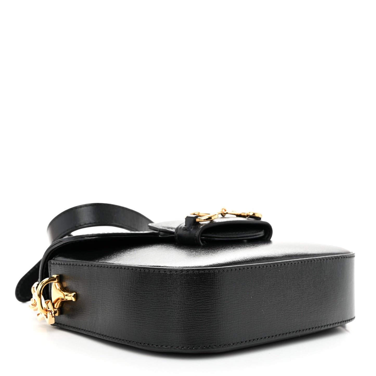 Azalea Calfskin Web Mini Horsebit 1955 Shoulder Bag Black