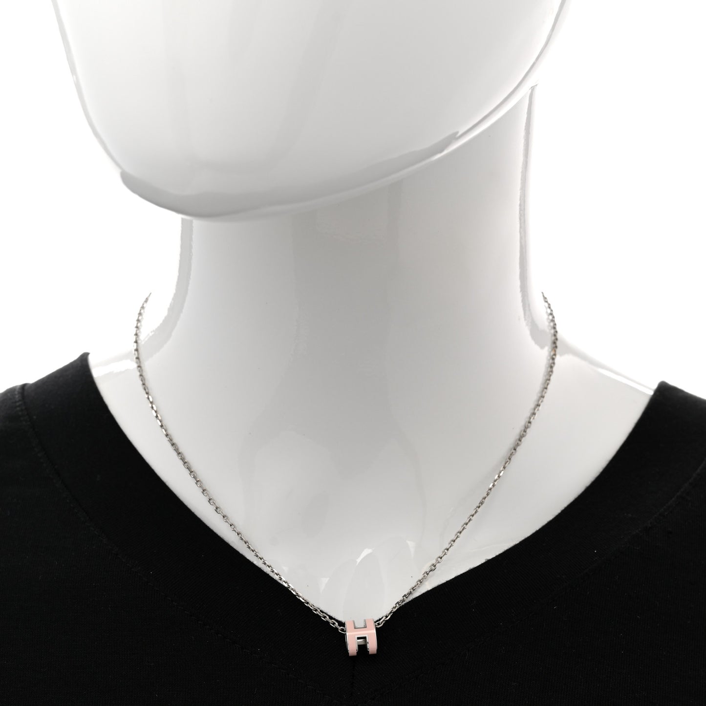 Palladium Mini Pop H Pendant Necklace Rose Dragee