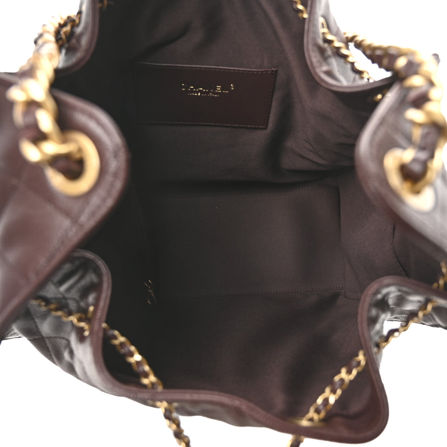 Caviar Quilted Medium Chanel 25 Handbag Dark Brown
