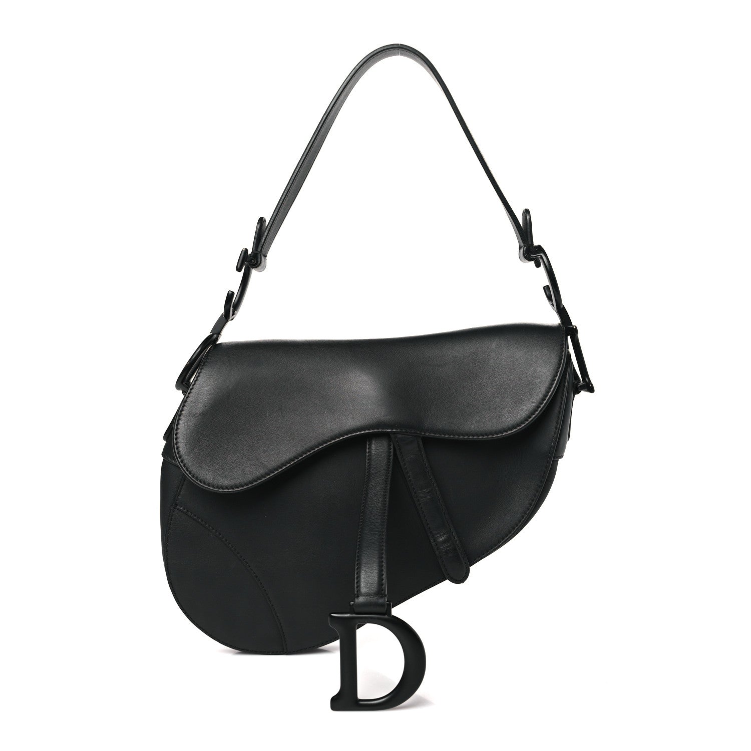 Christian Dior Ultra Matte Calfskin Saddle Bag Black 1 of 12