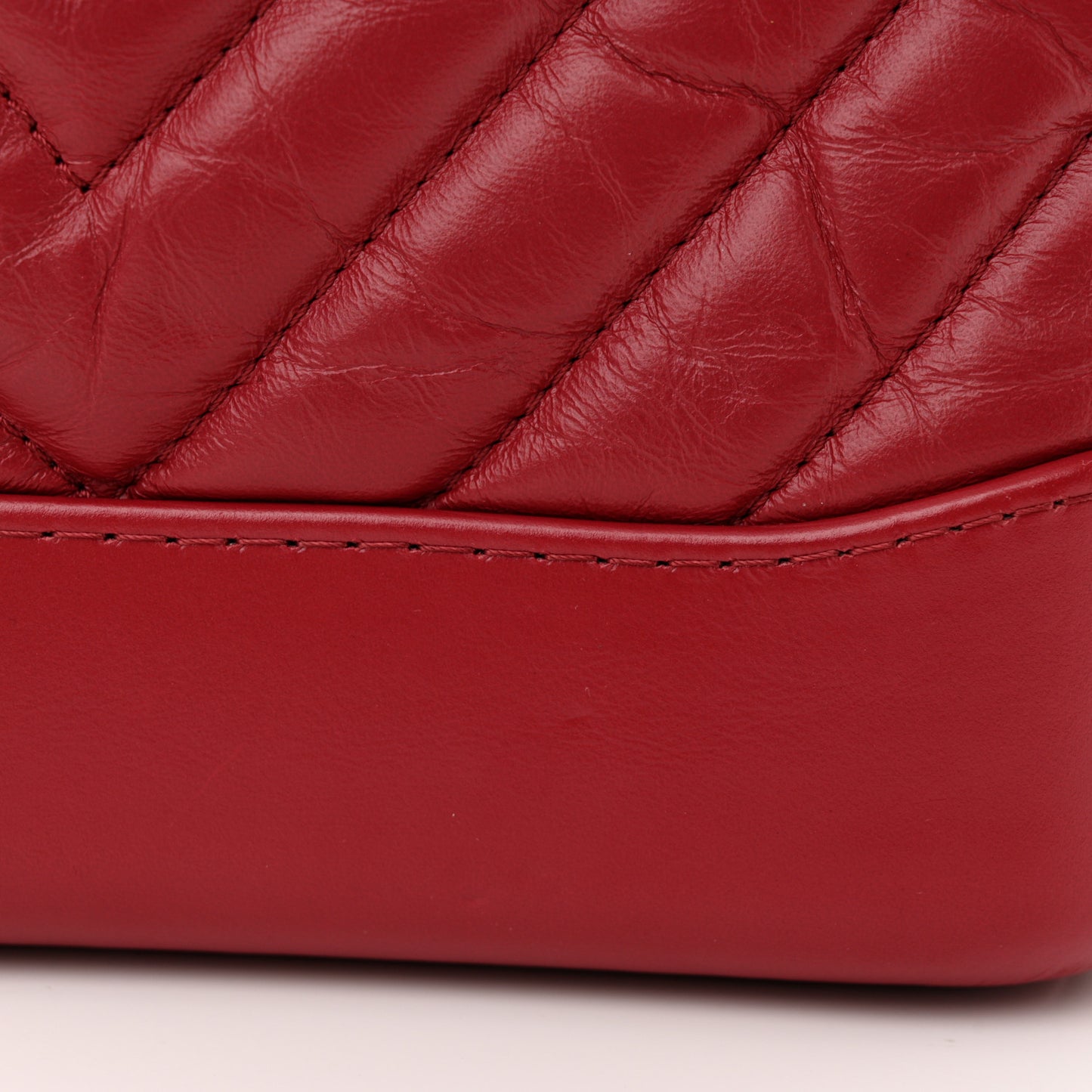 Aged Calfskin Chevron Quilted Small Gabrielle Hobo Red