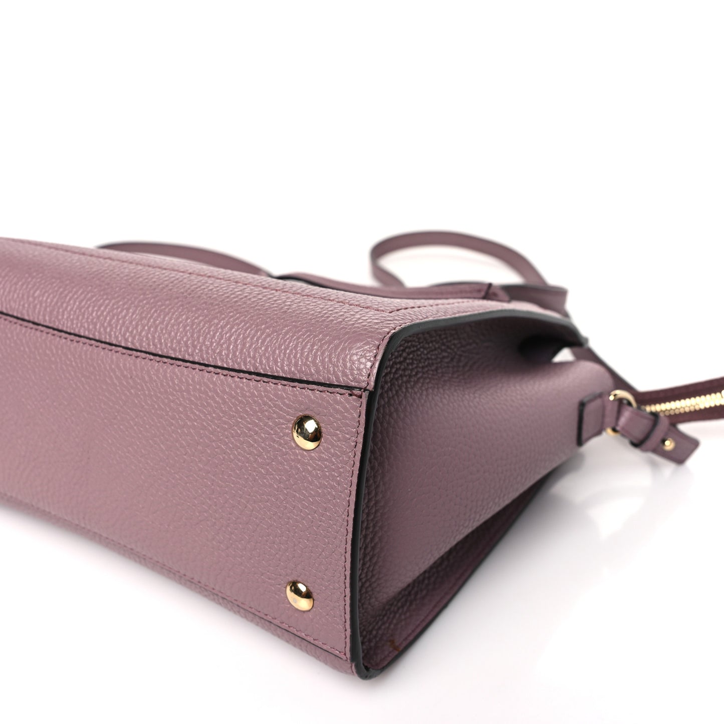 Grained Calfskin Double Handle Small Amy Tote Beige Pink