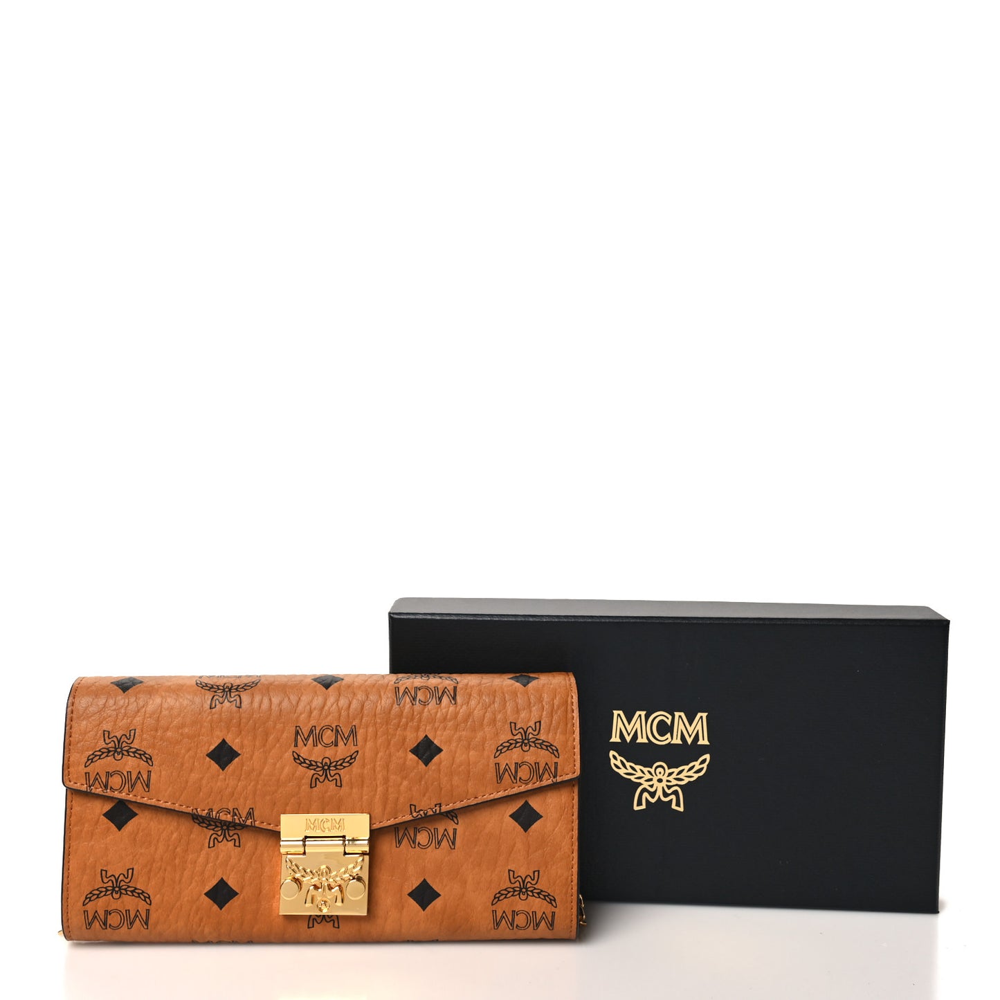 Visetos Large Patricia Wallet On Chain Cognac
