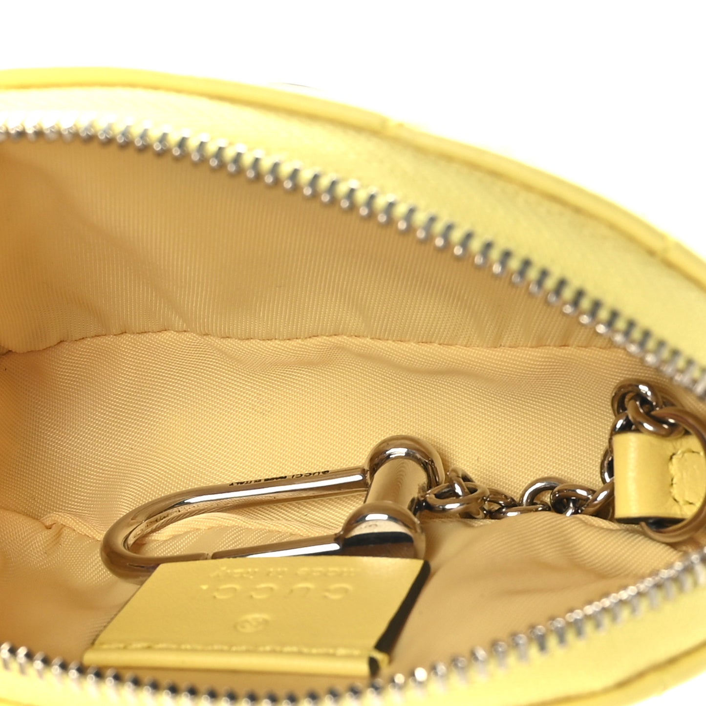 Calfskin Matelasse GG Marmont Key Pouch Banana