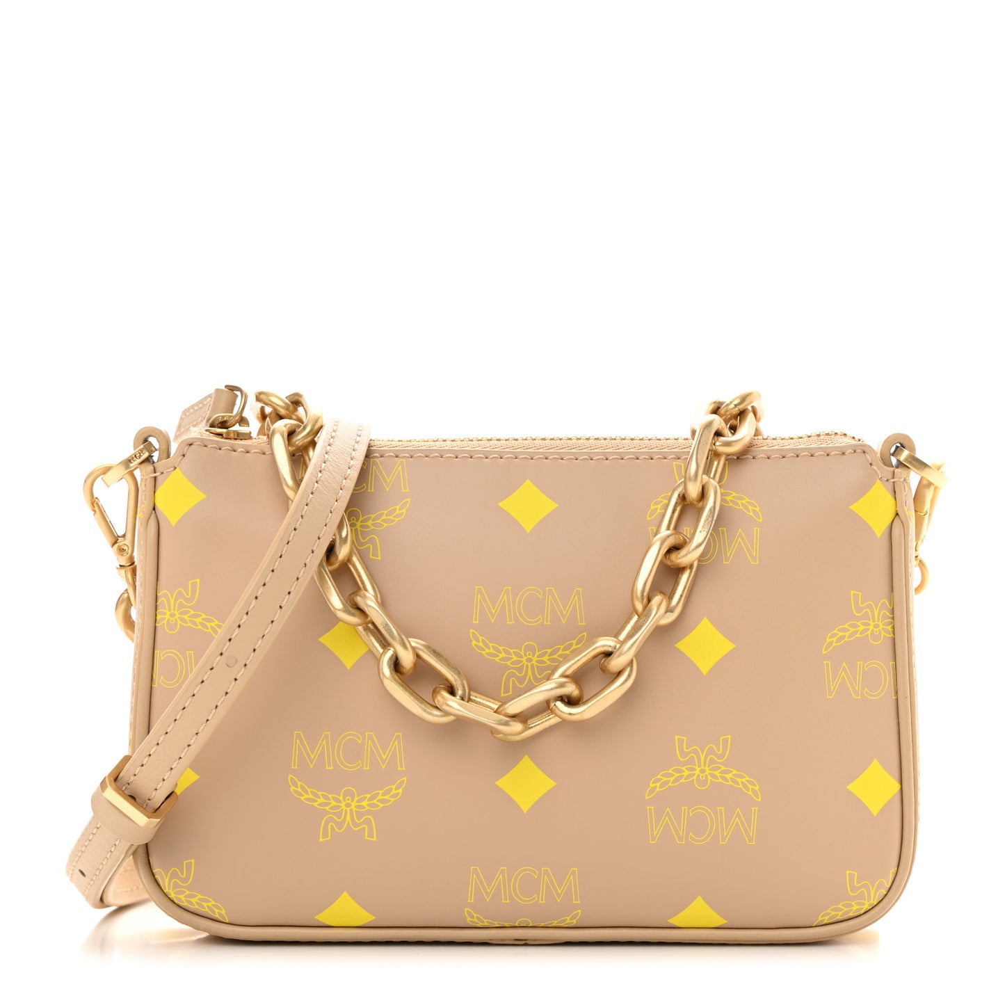Calfskin Color Splash Mini Pouch on Chain Croissant