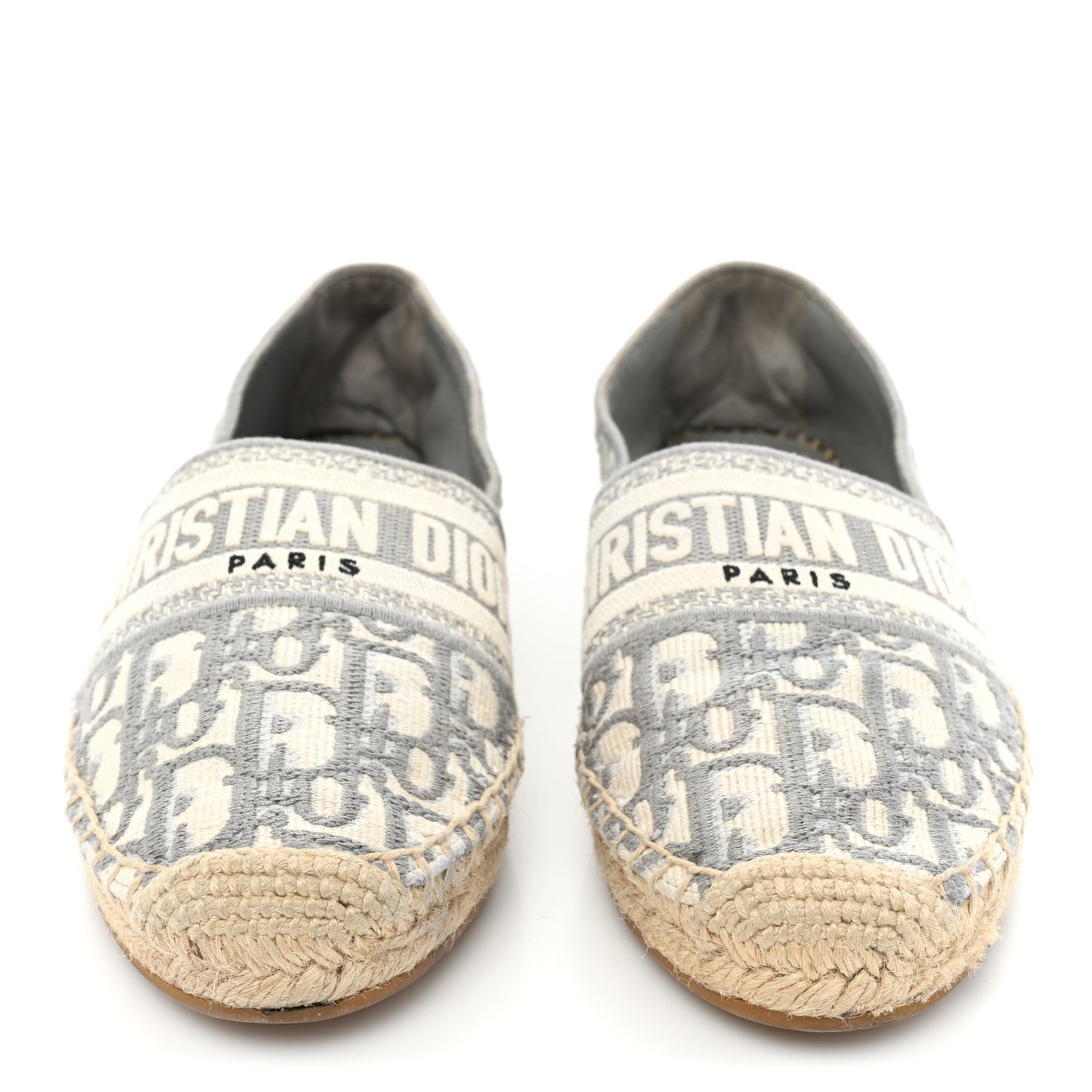 Oblique Embroidered Granville 15mm Espadrilles 37 Grey Stone