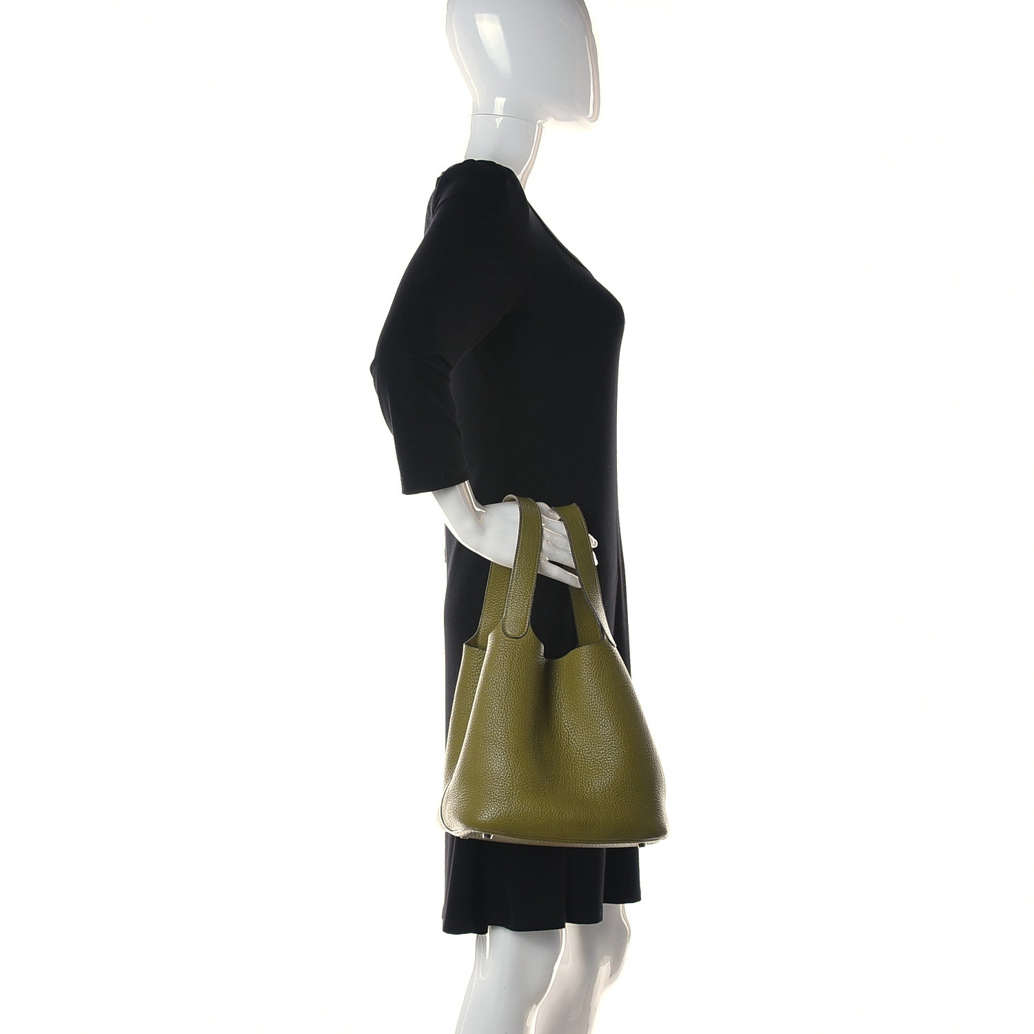 Hermes Taurillon Clemence Picotin 22 MM Chartreuse 2 of 10