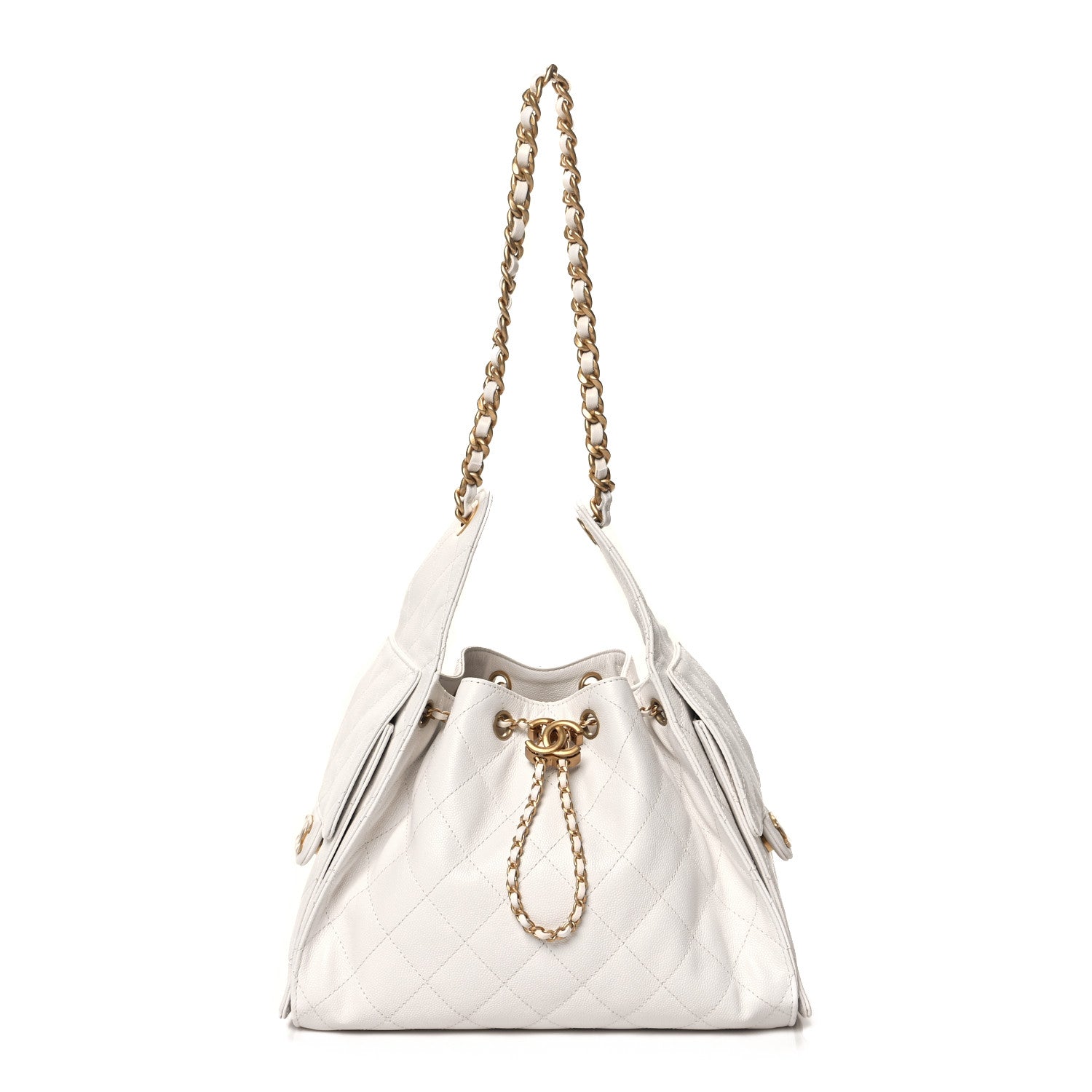 Chanel Caviar Quilted Small Chanel 25 Handbag White 1617638 