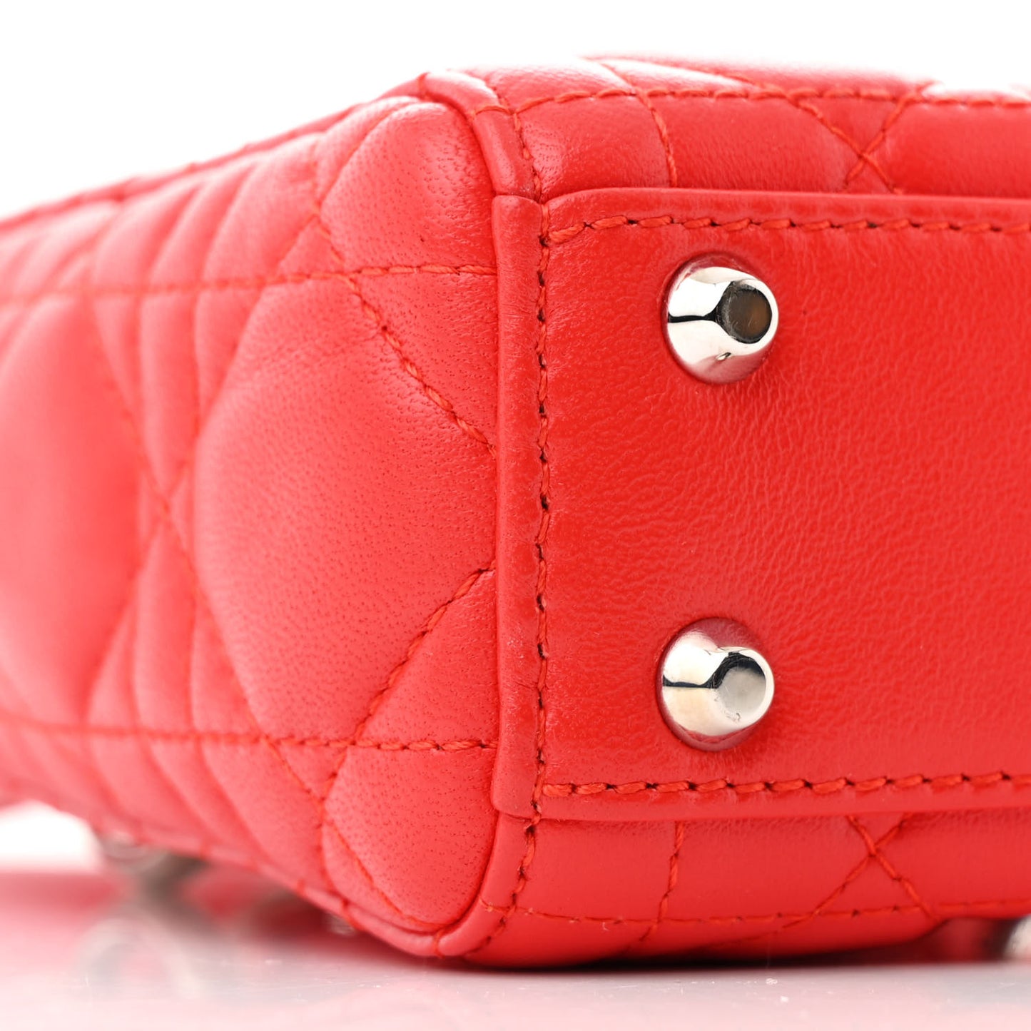 Lambskin Cannage Micro Lady Dior Red