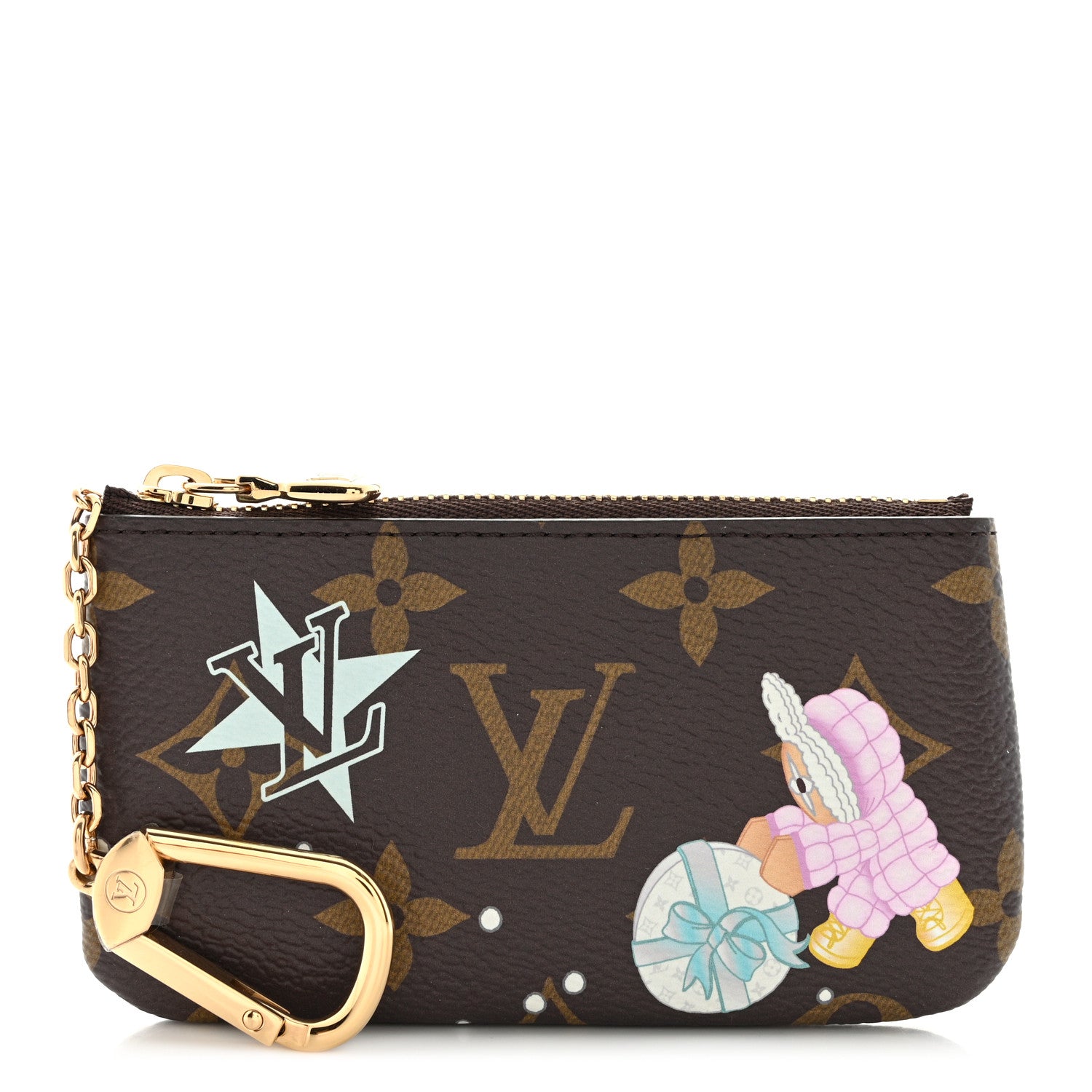 Louis Vuitton Monogram 2025 Christmas Animation Key Pouch Azur