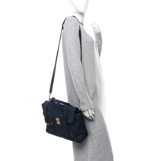 Textured Calfskin Medium Pashli Satchel Ink