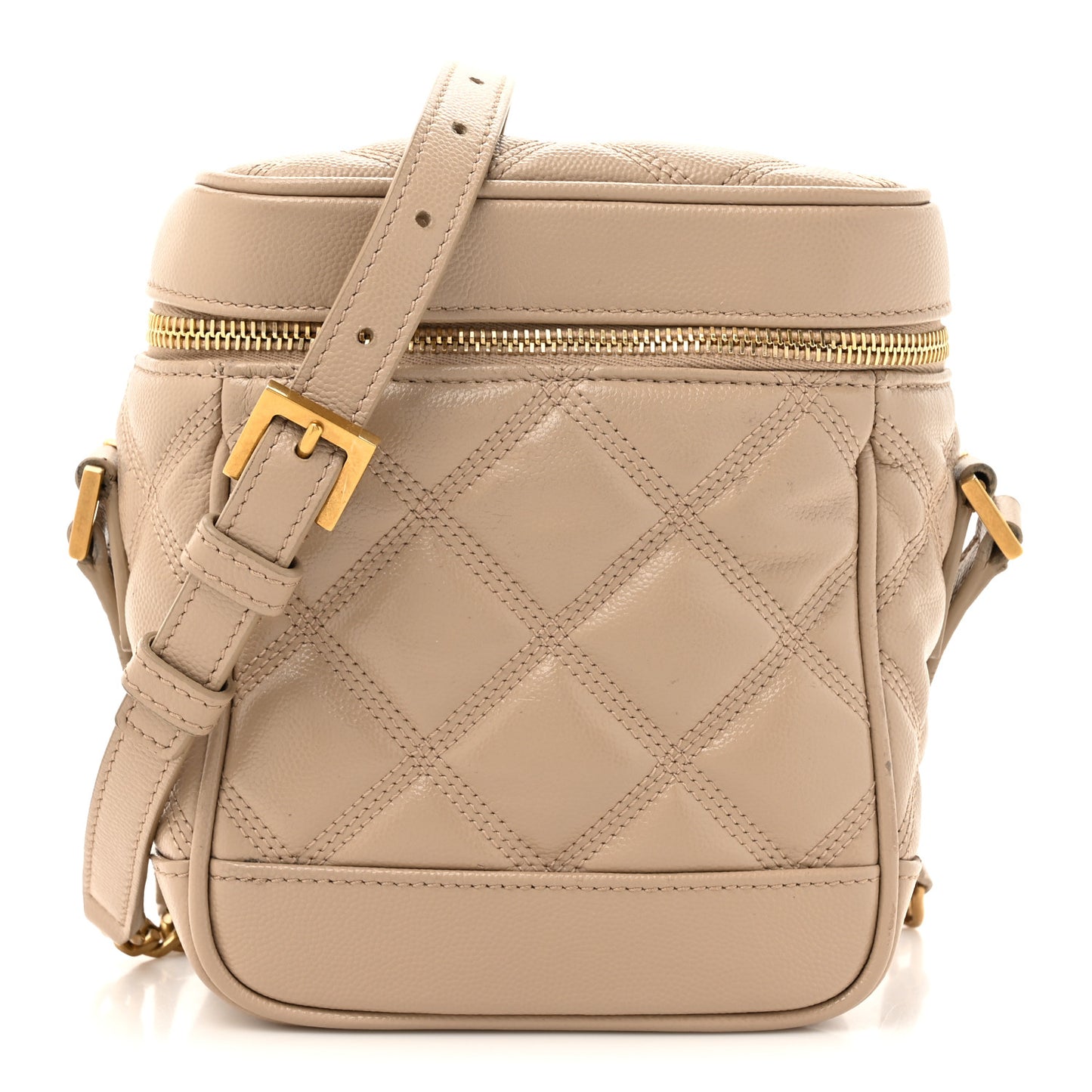 Grain de Poudre Quilted 80's Vanity Bag Dark Beige
