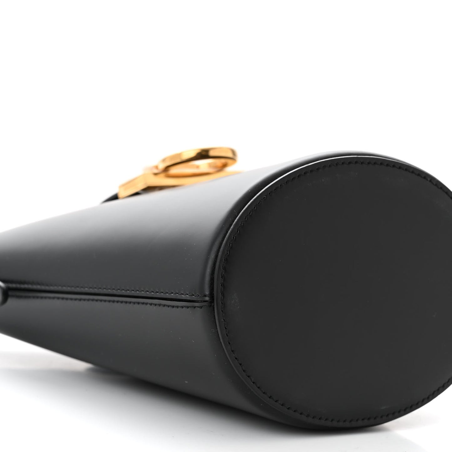 Calfskin Small Trifolio Bucket Shoulder Bag Black