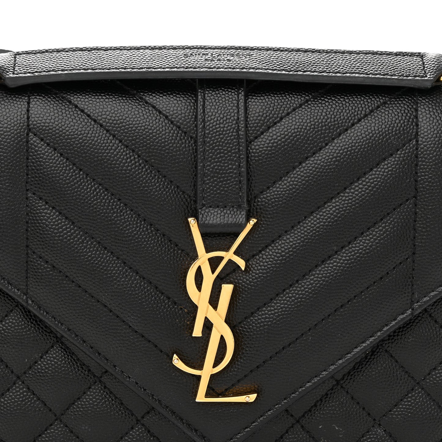 Grain De Poudre Textured Mixed Matelasse Triquilt Medium Monogram Satchel Black