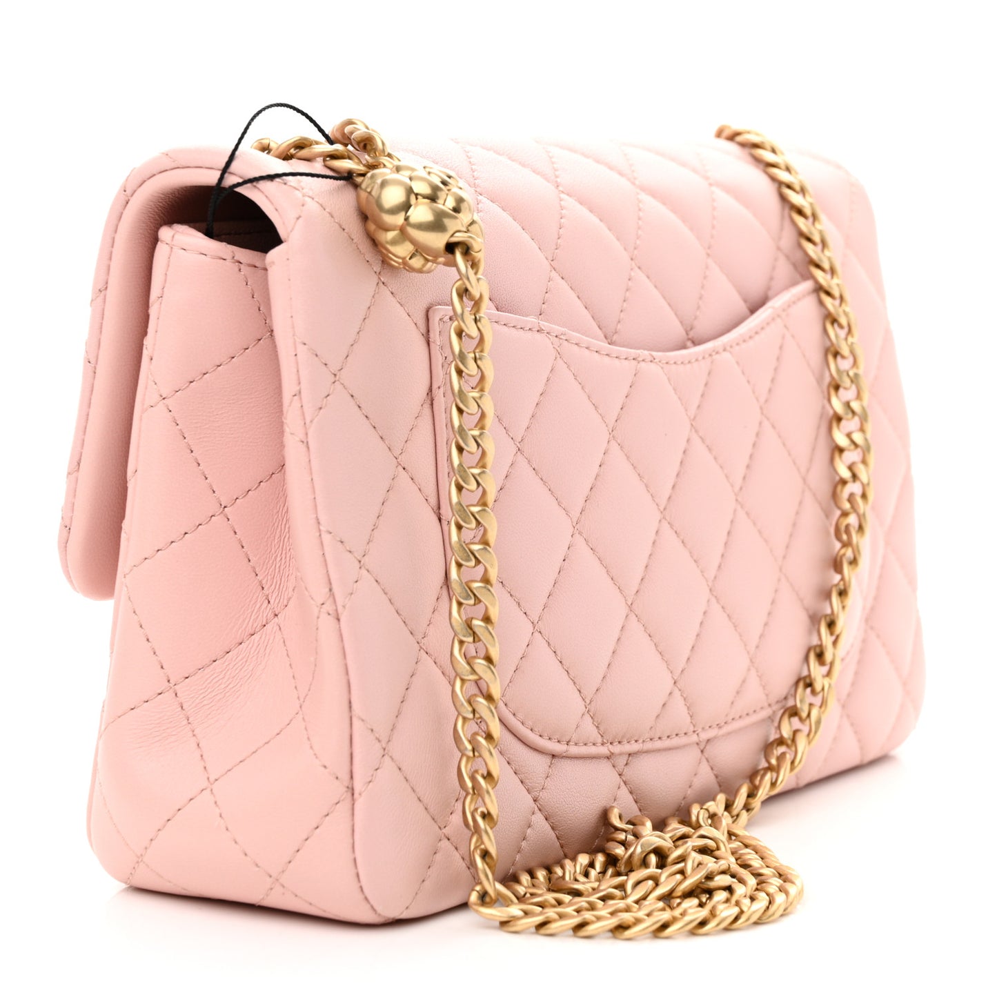 Lambskin Quilted Small Sweet Camellia Flap Light Pink