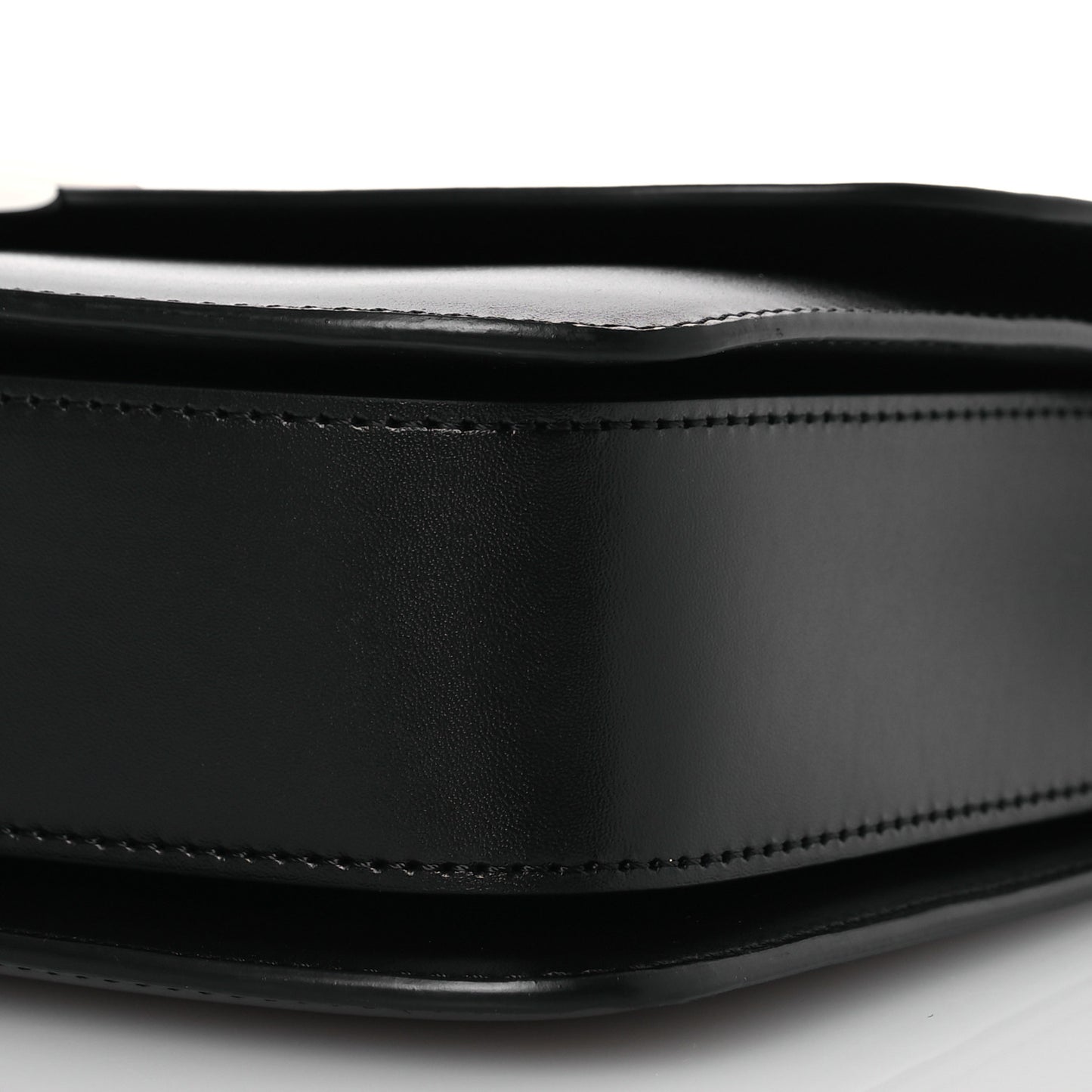 Polished Saddle Calfskin Sofia 8.75 Shoulder Bag Black