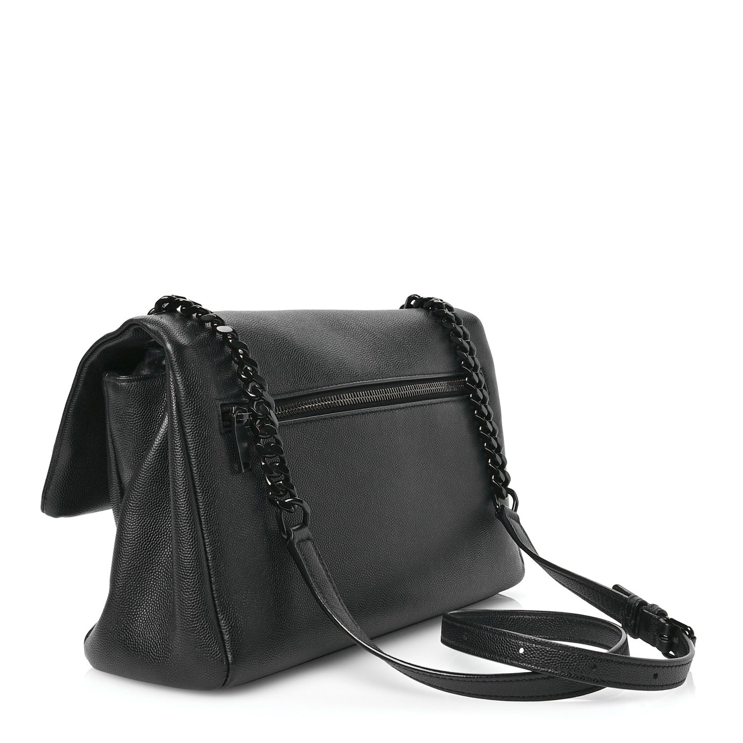 Grain De Poudre Medium West Hollywood Monogram Fold-Over Black