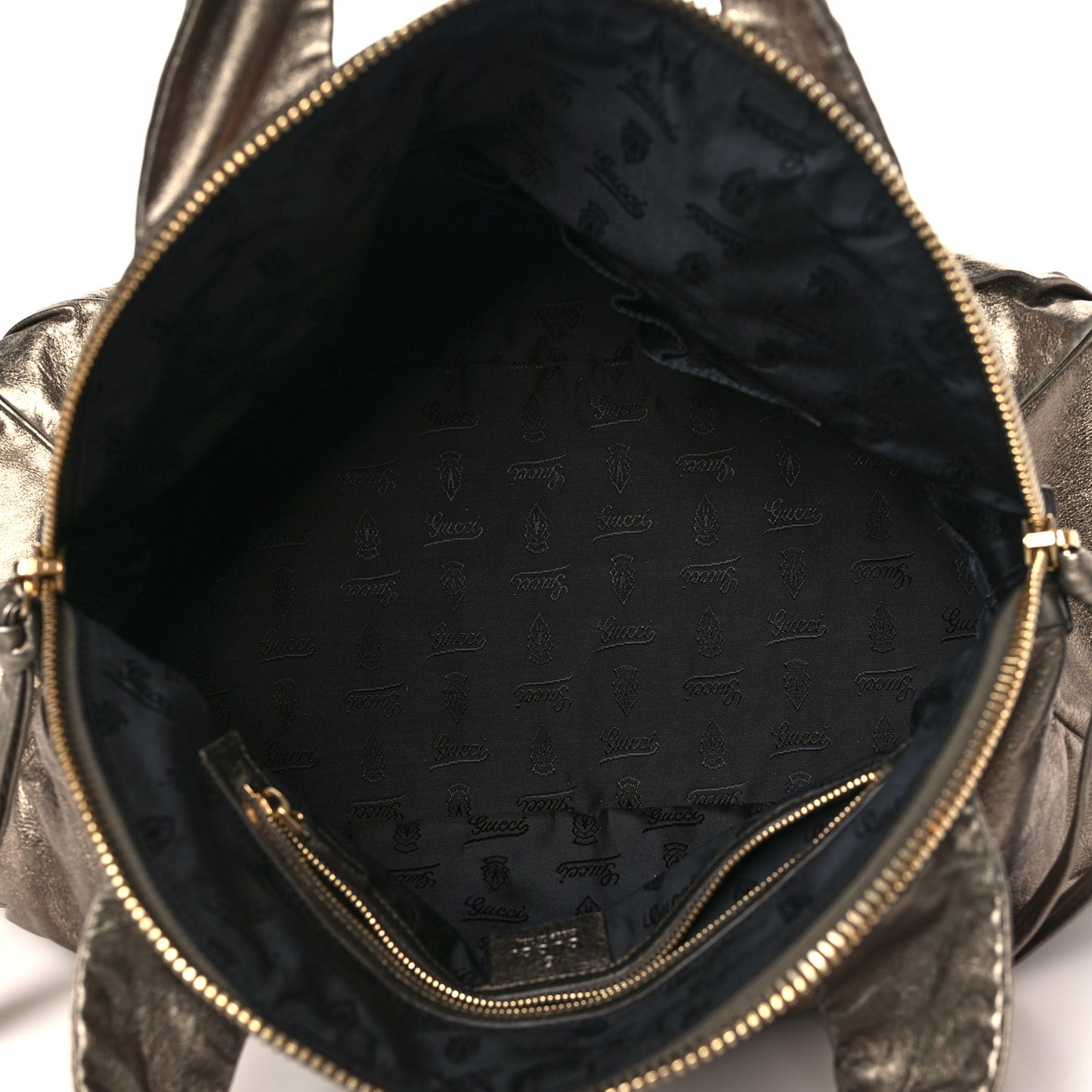 Metallic Calfskin Medium Hysteria Top Handle Bag Gold
