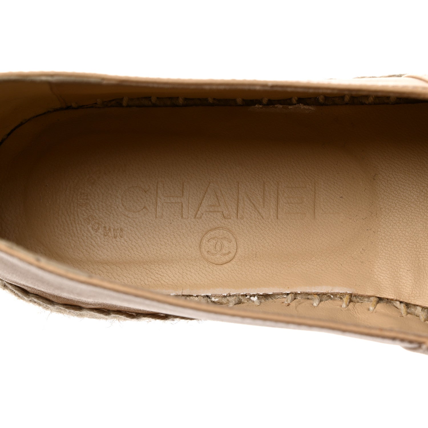 Chanel Lambskin CC Espadrilles 36 Beige Black 6 of 8