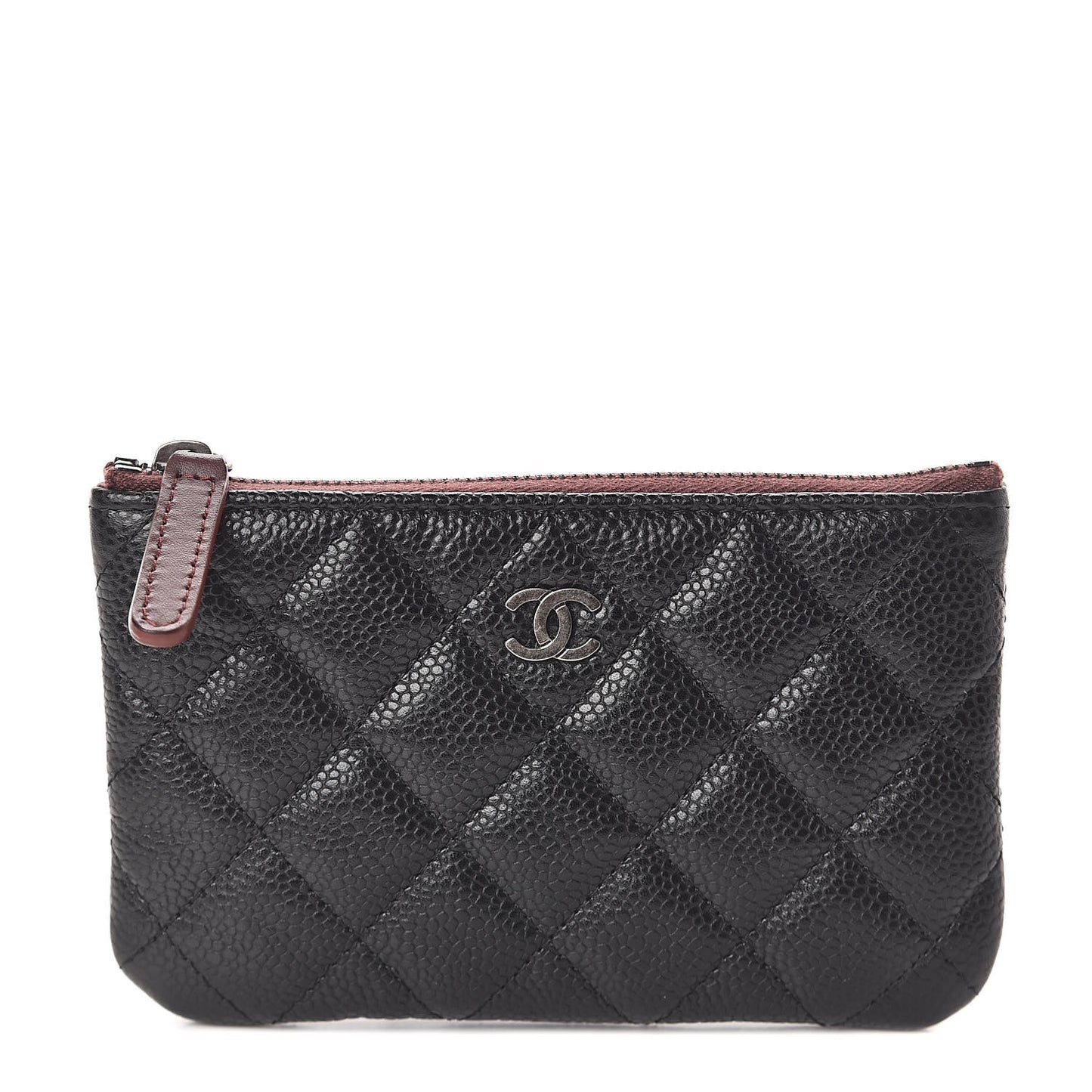 Caviar Quilted Small Cosmetic Case Black