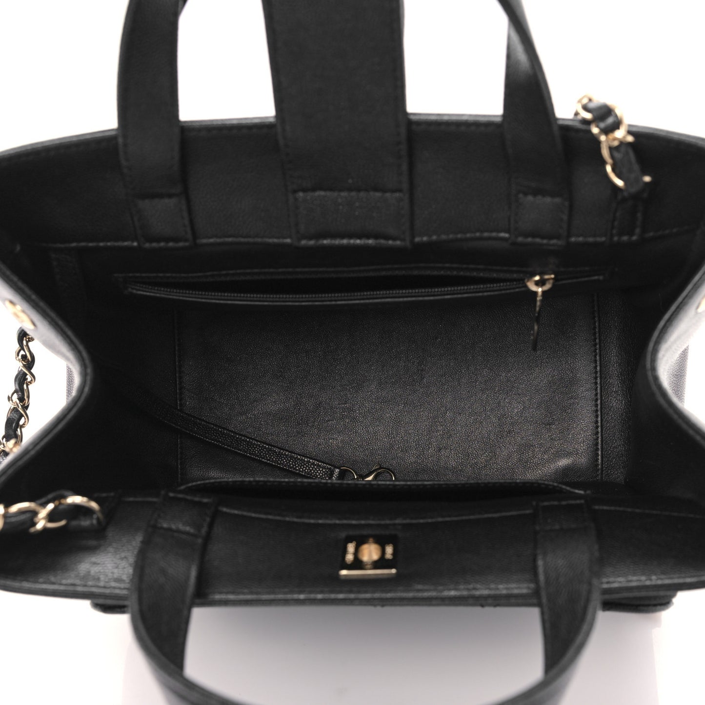 Caviar Quilted Small Business Affinity Shopping Bag Black