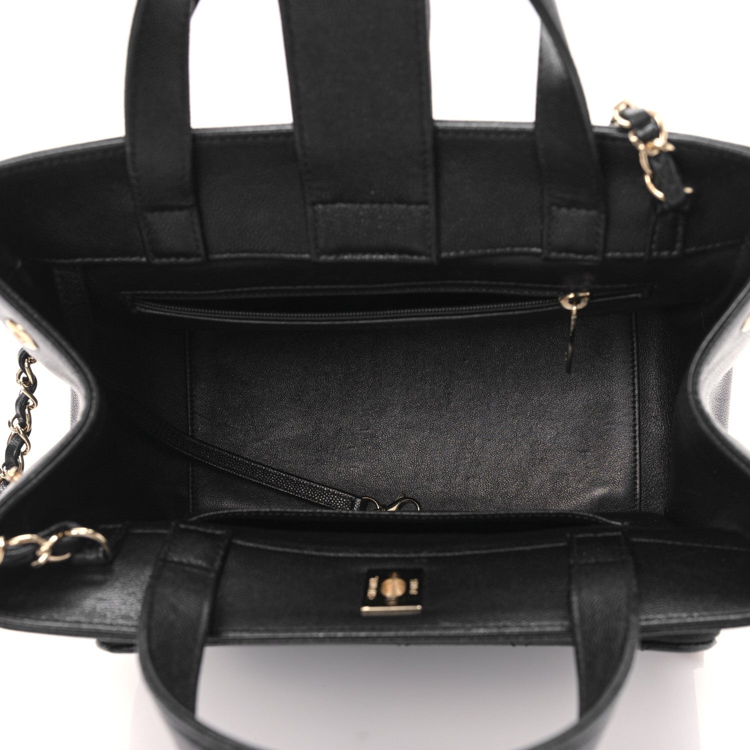 Chanel Caviar Quilted Small Business Affinity Shopping Bag Black 5 of 9