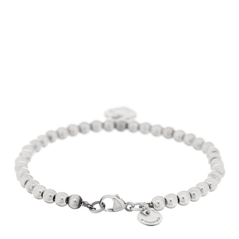 Sterling Silver 4mm Return To Tiffany Heart Tag Bead Bracelet