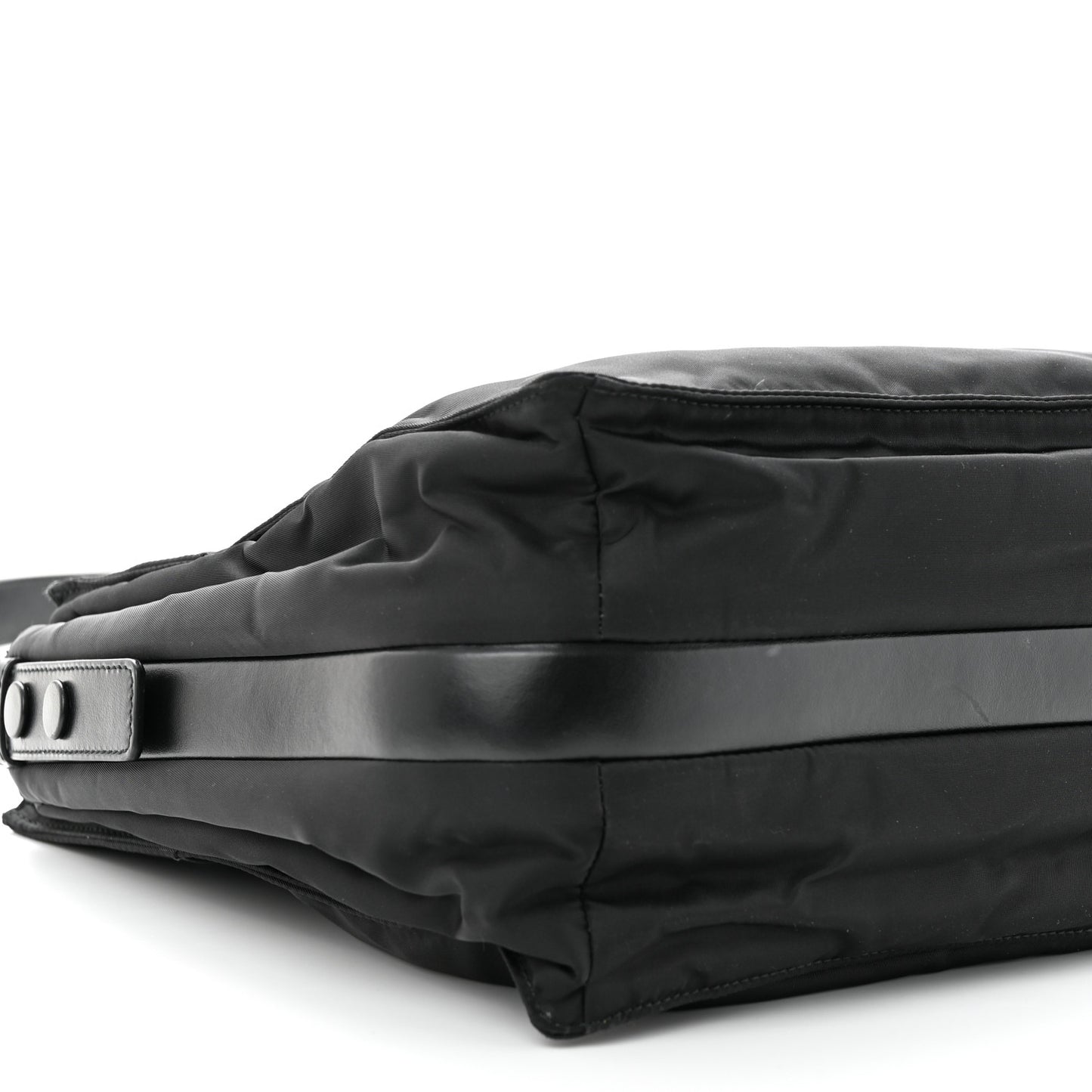 Tessuto Nylon Front Pocket Messenger Bag Black