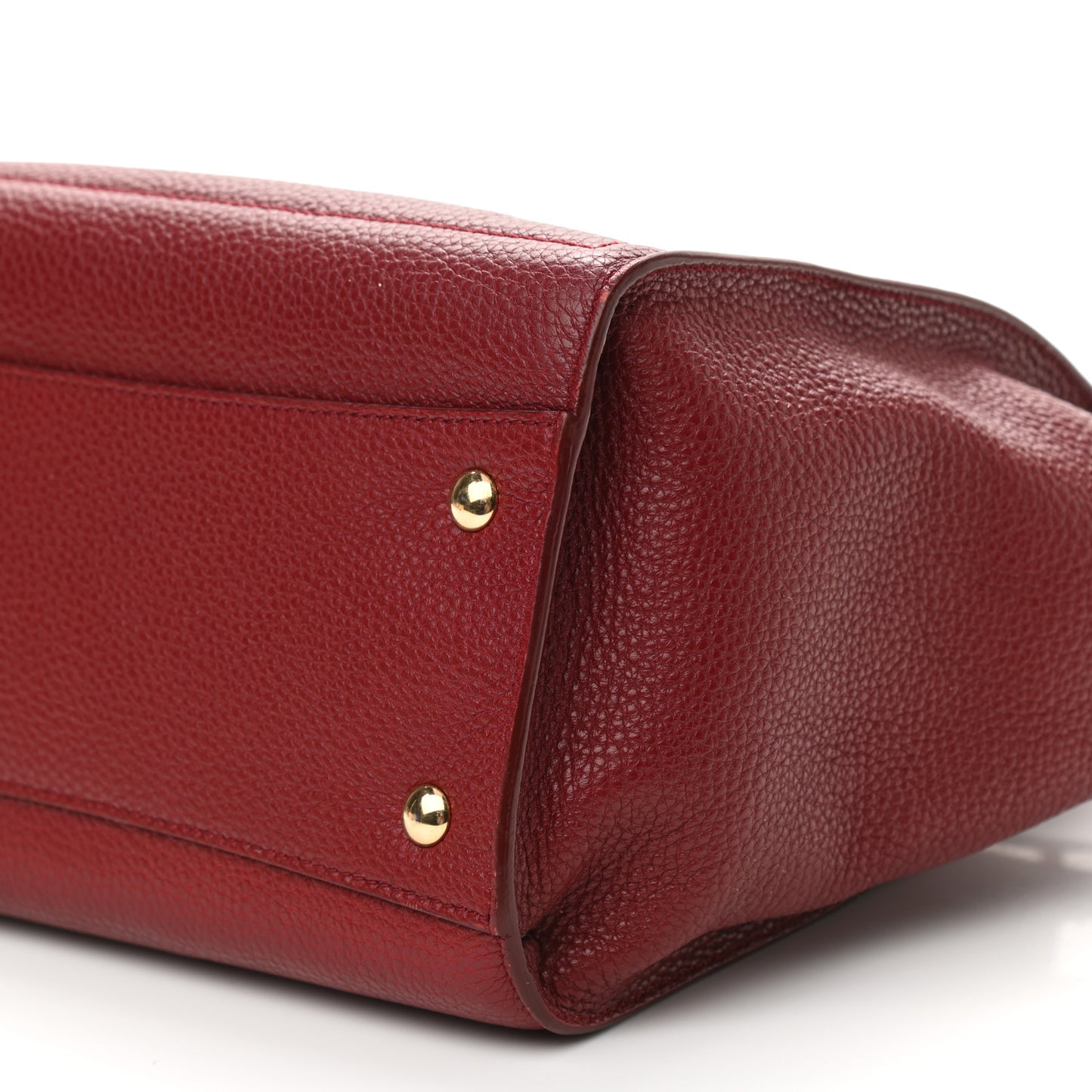 Hammered Calfskin Double Handle Small Amy Tote Red