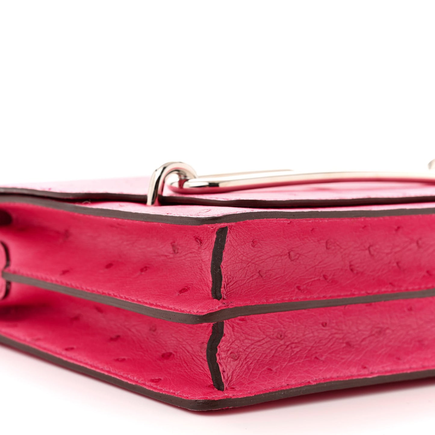 Ostrich Mini Sac Roulis Rose Tyrien