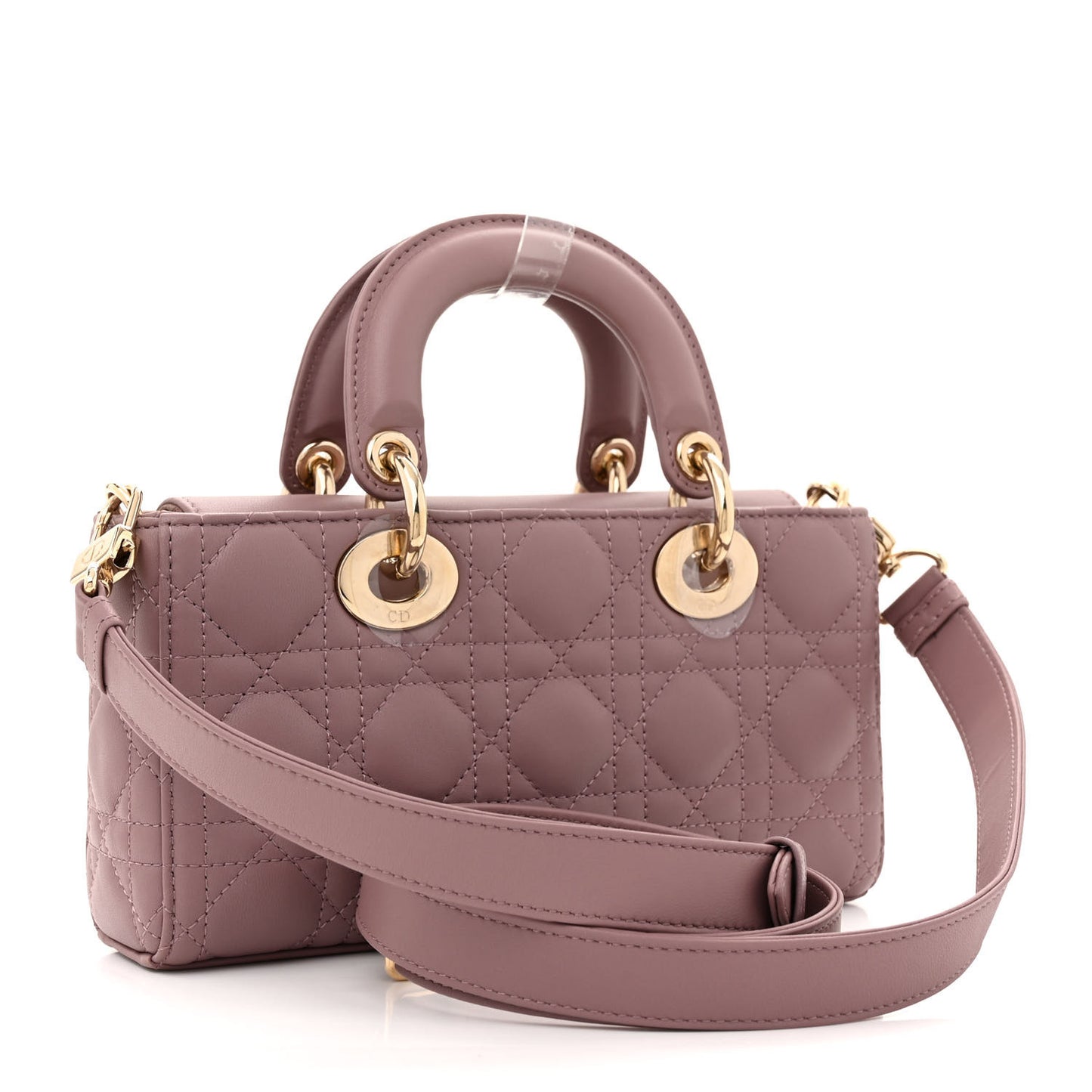 Lambskin Cannage Small Lady D-Joy Peony Pink