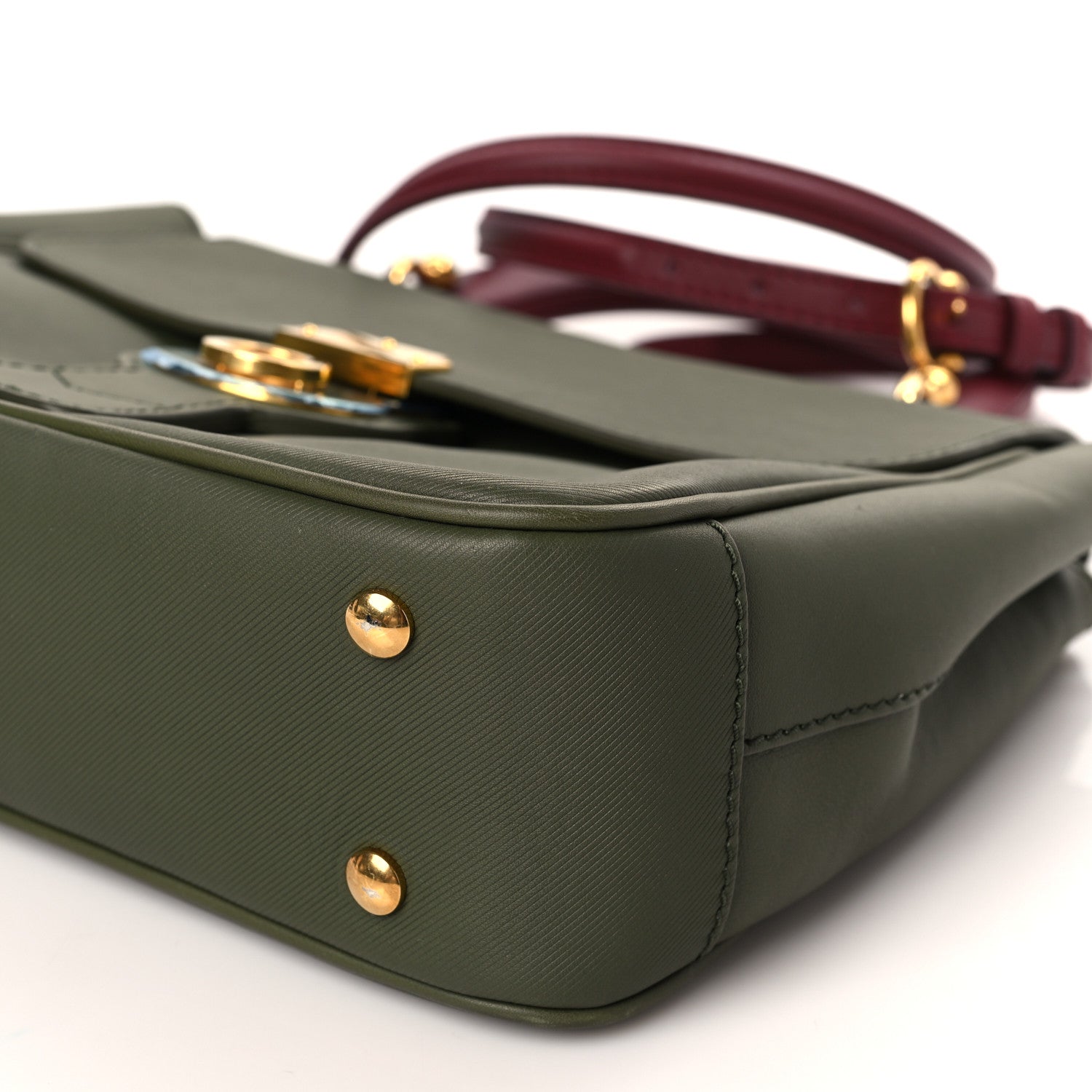 Burberry Trench Calfskin Medium DK88 Top Handle Bag Moss Green 8 of 8