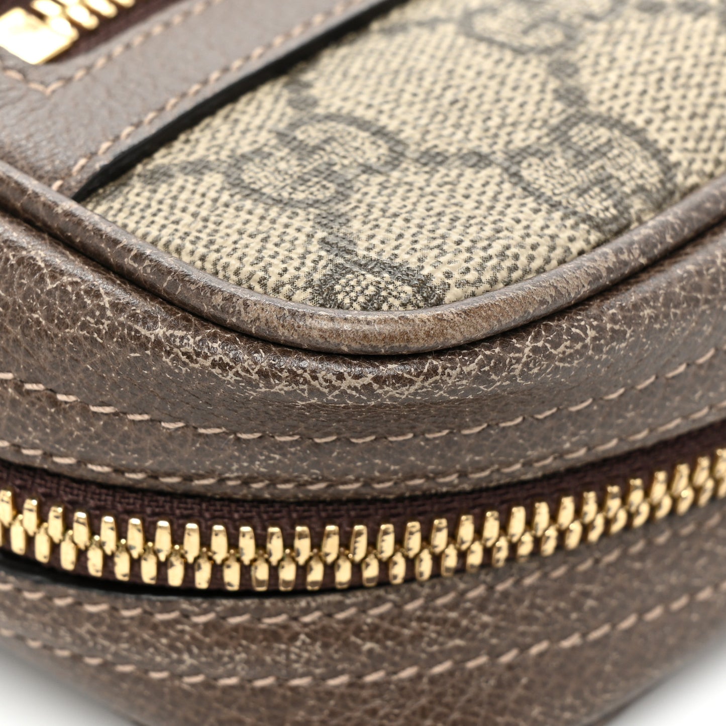 GG Supreme Monogram Web Small Ophidia Belt Bag 85 34 Dark Brown