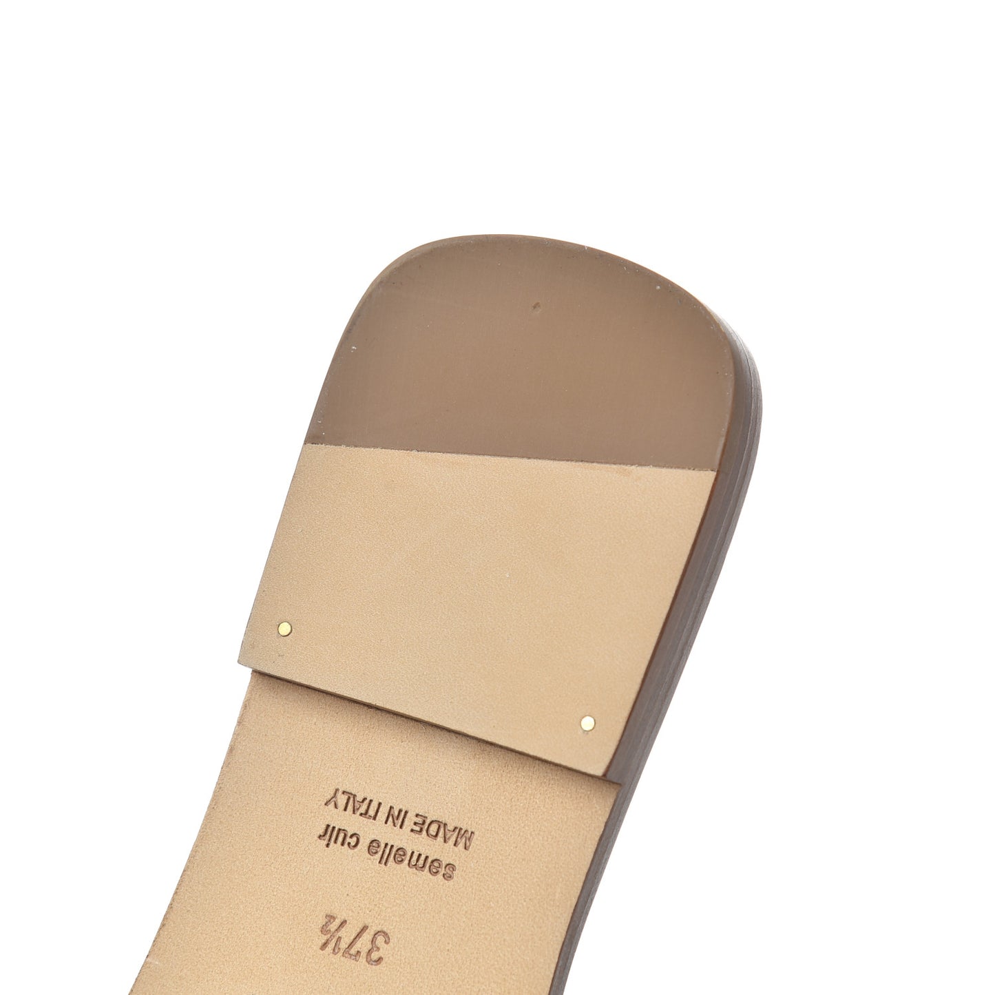 Box Calfskin Oran Sandals 37.5 Gold