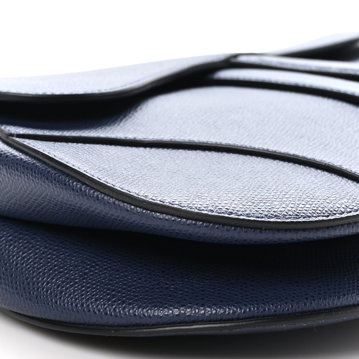 Grained Calfskin Saddle Bag Indigo Blue
