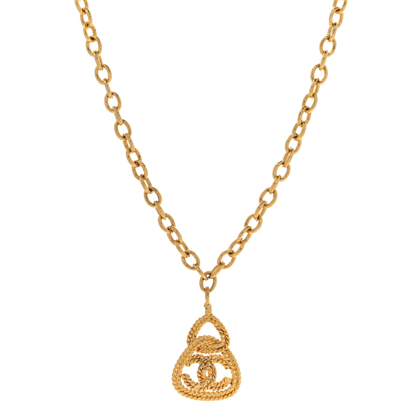 CC Chain Pendant Necklace Gold
